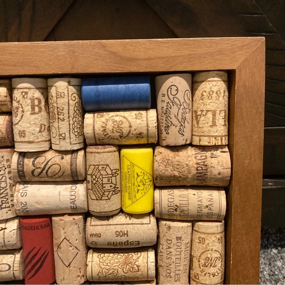 Hand Crafted Square Wine Cork Trivet Hot Plate or Wall Art - 10.5 x 9”